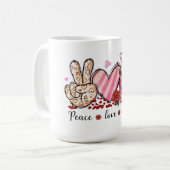 Peace, Love, Coffee Mok: Sip met stijl ☕ Koffiemok (Voorkant links)