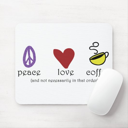 Peace Love Coffee Muismat (Met muis)