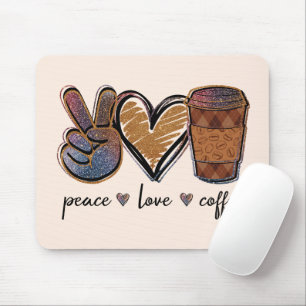 Peace Love Coffee Muismat