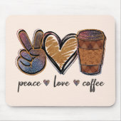 Peace Love Coffee Muismat (Voorkant)
