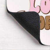 Peace Love Coffee Retro 70's roze Brown Muismat (Hoek)