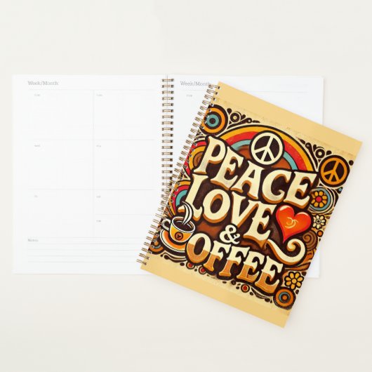 Peace, Love & Coffee Retro Planner (Display)