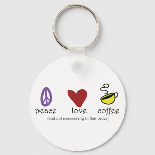 Peace Love Coffee Sleutelhanger