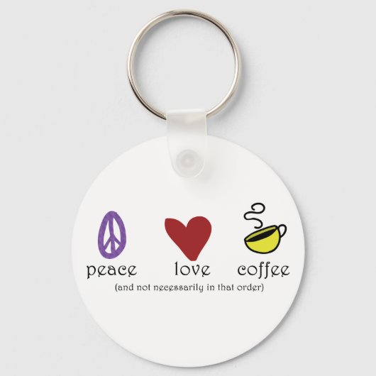 Peace Love Coffee Sleutelhanger (Voorkant)