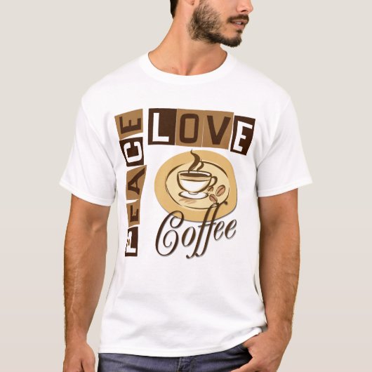 PEACE LOVE COFFEE T-SHIRT (Voorkant)