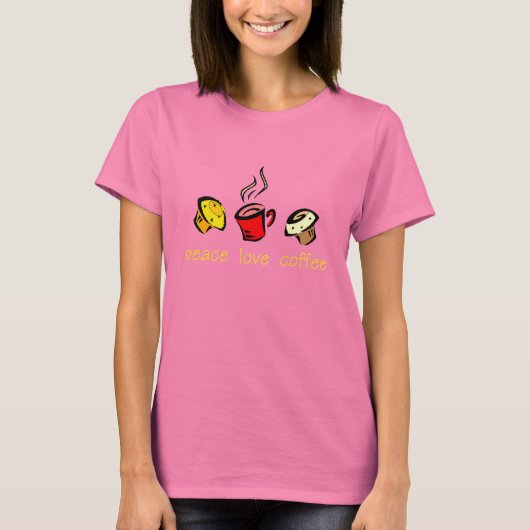 Peace Love Coffee T-Shirt (Voorkant)