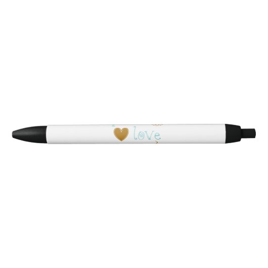 Peace Love Coffee Zwarte Inkt Pen (Voorkant)