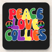 Peace Love Collies Bier Onderzetter (Voorkant)
