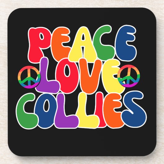 Peace Love Collies Bier Onderzetter (Voorkant)