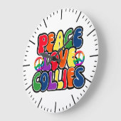 Peace Love Collies Clock Grote Klok (Hoek)