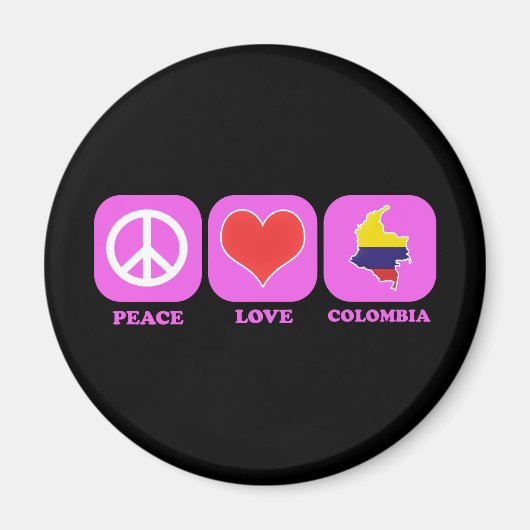 Peace Love Colombia Magneet (Voorkant)