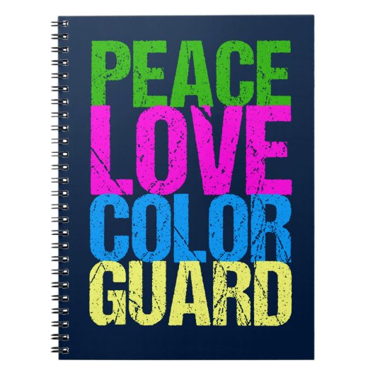 Peace Love Color Guard Notitieboek (Voorkant)
