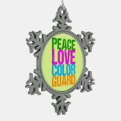Peace Love Color Guard Tin Sneeuwvlok Ornament (Links)
