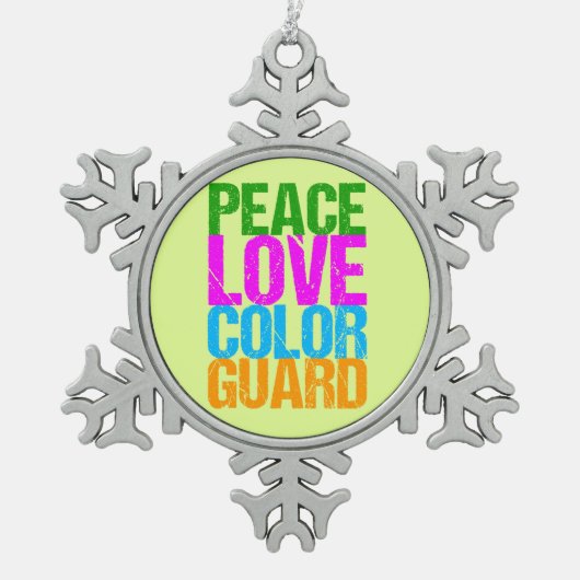Peace Love Color Guard Tin Sneeuwvlok Ornament (Voorkant)
