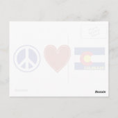 Peace Love Colorado Map Shaped State Flag Briefkaart (Achterkant)