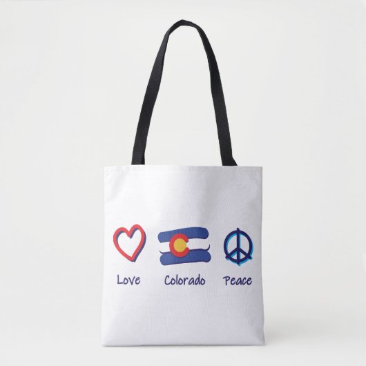 Peace Love Colorado Tote Bag (Voorkant)