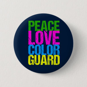 Peace Love Colour Guard Ronde Button 5,7 Cm