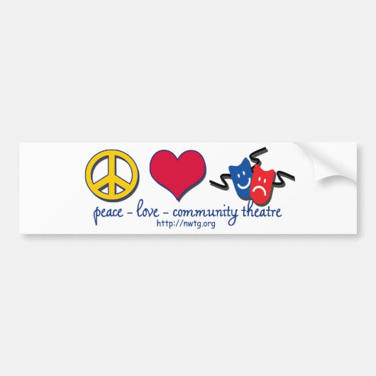 Peace Love Community Theater Bumpersticker (Voorkant)