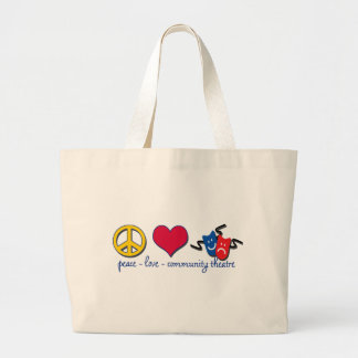 Peace Love Community Theater Grote Tote Bag