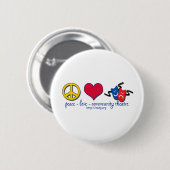 Peace Love Community Theater Ronde Button 5,7 Cm (Voorkant /achterkant)