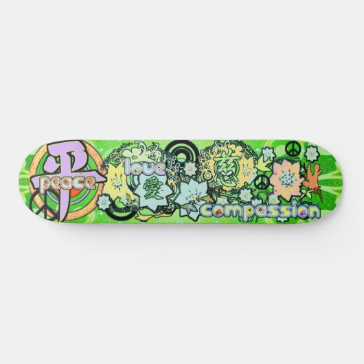 Peace-Love-Compassion-Kanji - Skateboard (Horizontaal)