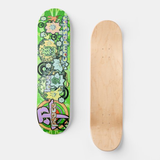 Peace-Love-Compassion-Kanji - Skateboard (Voorkant)
