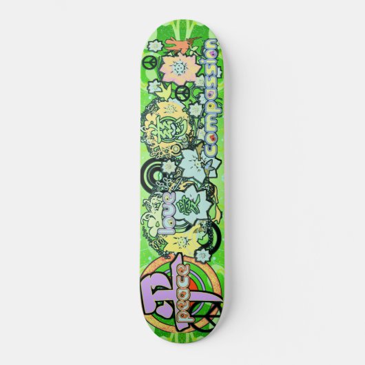 Peace-Love-Compassion-Kanji - Skateboard (Voorkant)