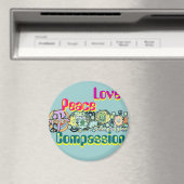 Peace Love Compassion-magneet Magneet (Insitu (Vaatwasser))