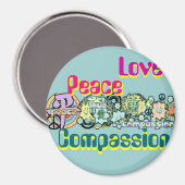 Peace Love Compassion-magneet Magneet (Voorkant / Achterkant)