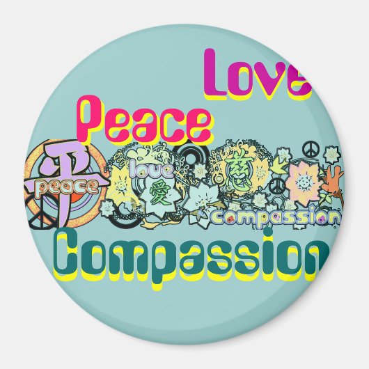 Peace Love Compassion-magneet Magneet (Voorkant)