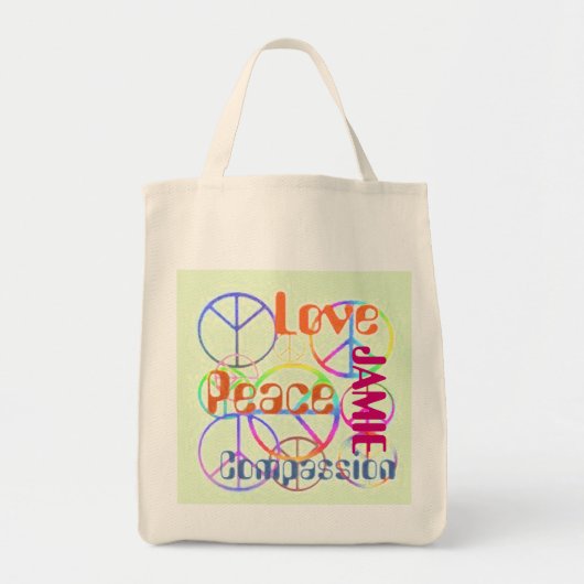 Peace Love Compassion-Tas Tote Bag (Voorkant)