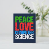 Peace Love Computer Science Briefkaart (Staand voorkant)