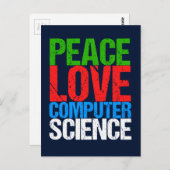 Peace Love Computer Science Briefkaart (Voorkant / Achterkant)