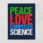 Peace Love Computer Science Briefkaart (Voorkant)
