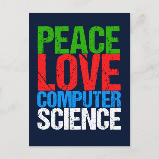 Peace Love Computer Science Briefkaart (Voorkant)