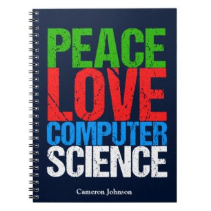 Peace Love Computer Science Custom Programmer Notitieboek