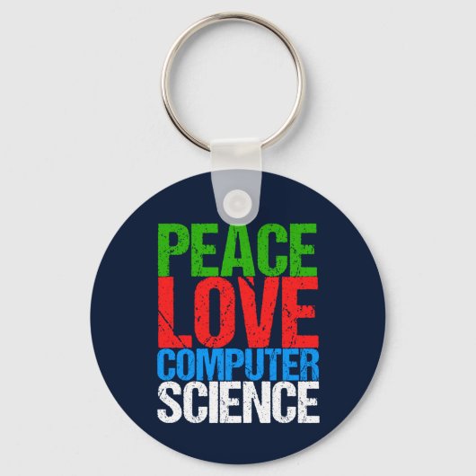Peace Love Computer Science Sleutelhanger (Voorkant)