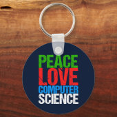Peace Love Computer Science Sleutelhanger (Achterkant)