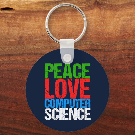 Peace Love Computer Science Sleutelhanger (Achterkant)