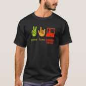 Peace Love Computer Teacher Funny Teaching Costume T-shirt (Voorkant)