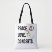 PEACE LOVE CONCERTS CANVAS CANVAS TAS (Voorkant)