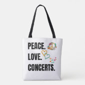 PEACE LOVE CONCERTS CANVAS CANVAS TAS (Achterkant)
