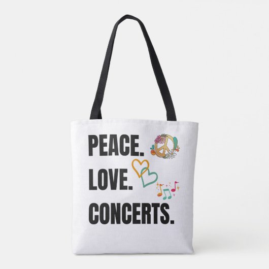 PEACE LOVE CONCERTS CANVAS CANVAS TAS (Achterkant)