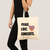 PEACE LOVE CONCERTS CANVAS TAS (Voorkant (product))