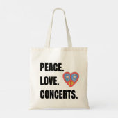 PEACE LOVE CONCERTS CANVAS TAS (Achterkant)