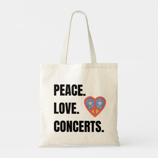 PEACE LOVE CONCERTS CANVAS TAS (Achterkant)