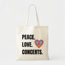 PEACE LOVE CONCERTS CANVAS TAS