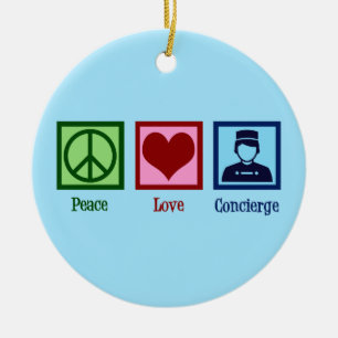 Peace Love Concierge Keramisch Ornament