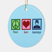 Peace Love Concierge Keramisch Ornament (Links)