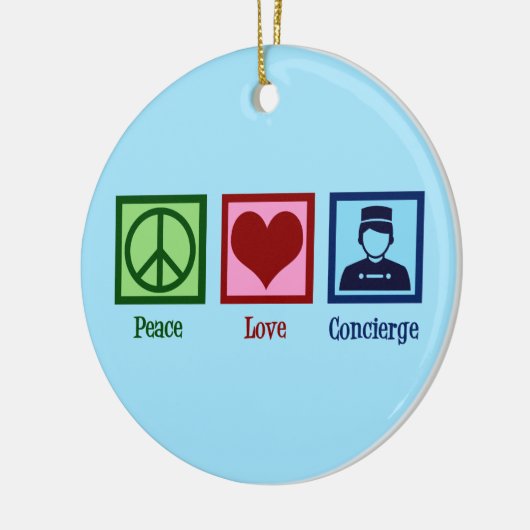 Peace Love Concierge Keramisch Ornament (Links)